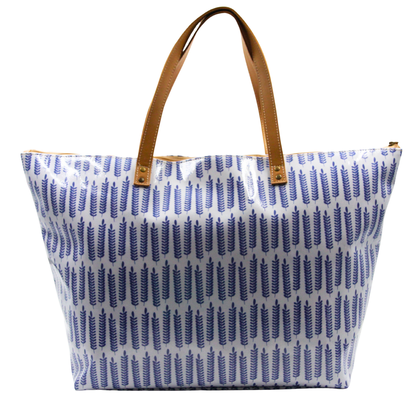 Beach Bag - Leaves Blue