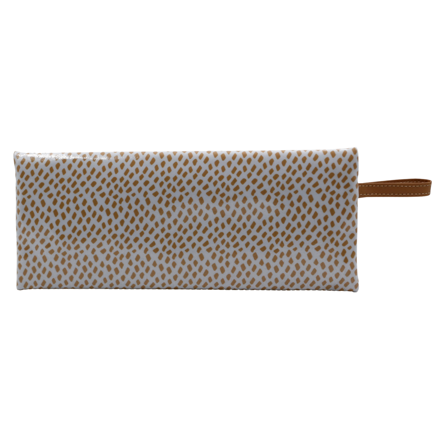 2 Zip Pencil Case - Scatter Gold on White