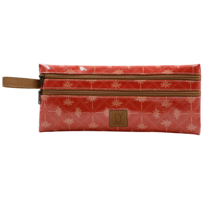 2 Zip Pencil Case - Palm Tangerine