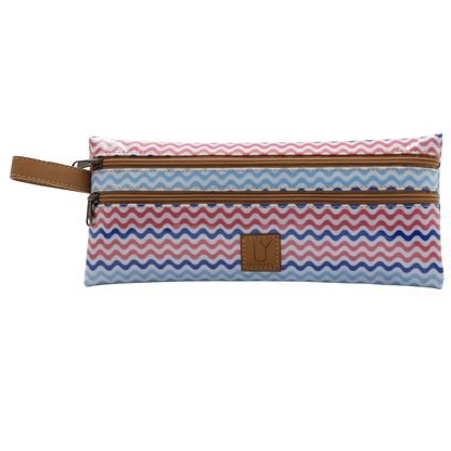 2 Zip Pencil Case - Waves