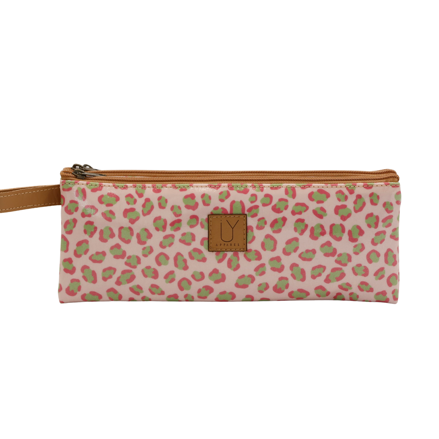 3 Zip Pencil Case - Leopard Pink