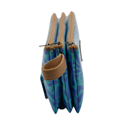3 Zip Pencil Case - Palm Blue