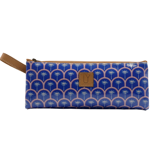 3 Zip Pencil Case - Palm Blue