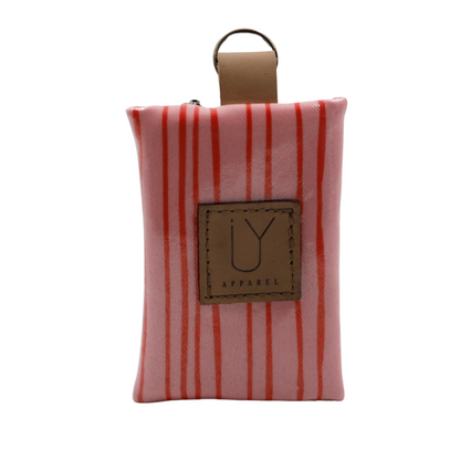 Keyring Pouch - Stripe Pink