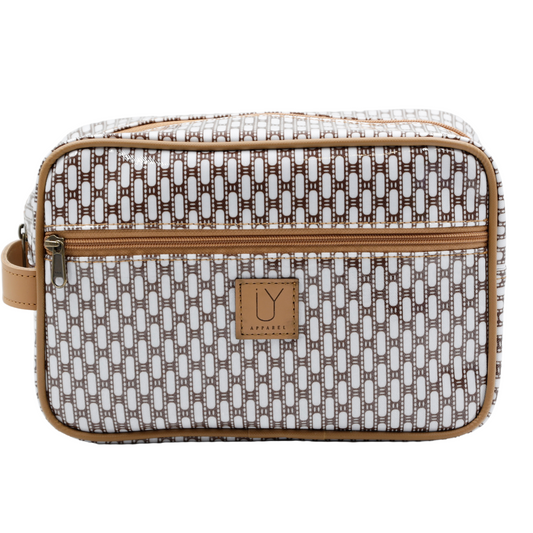 Large Toiletry Bag - African Tweed White