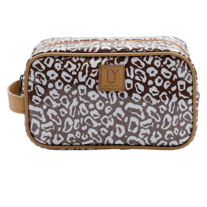Small Toiletry Bag - African Footprint White