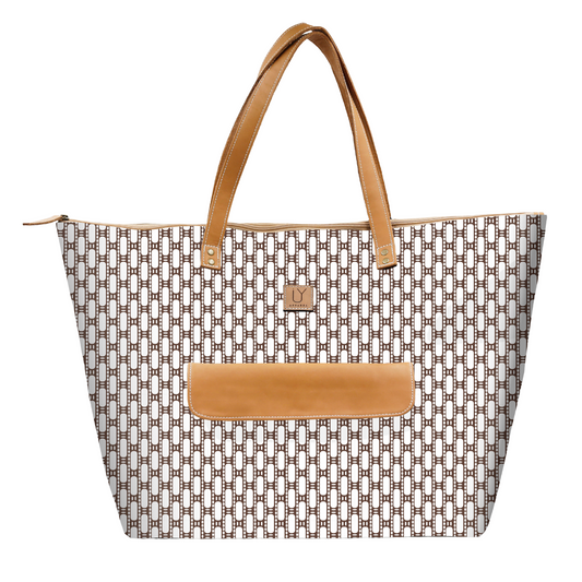 Beach Bag - African Tweed White