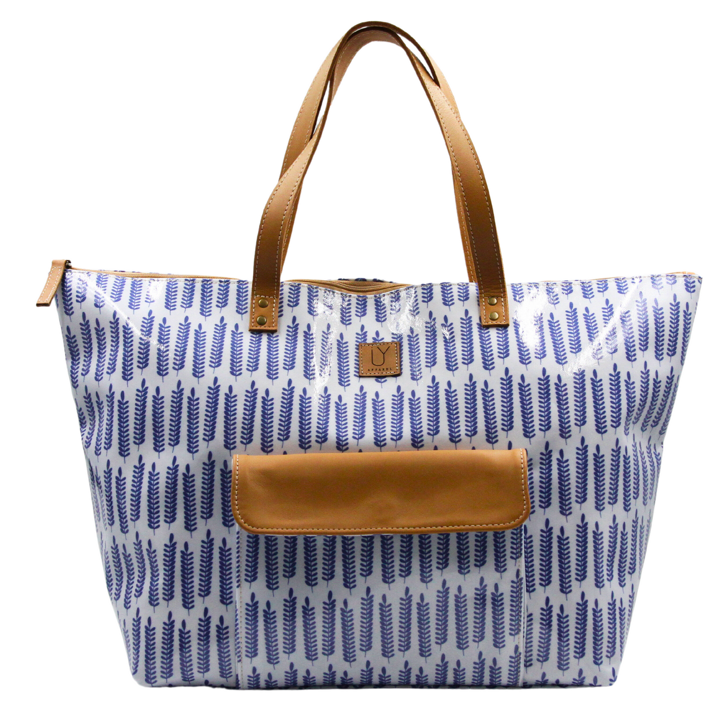 Beach Bag - Leaves Blue