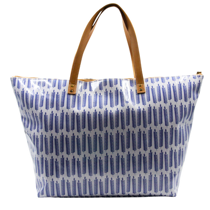 Beach Bag - Leaves Blue