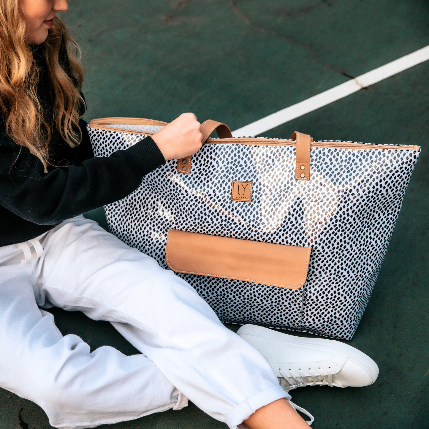 Beach Bag - Warped Check Pink