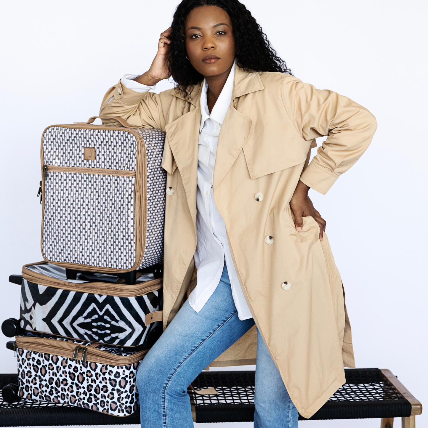 Cabin Overnight Bag - African Tweed White