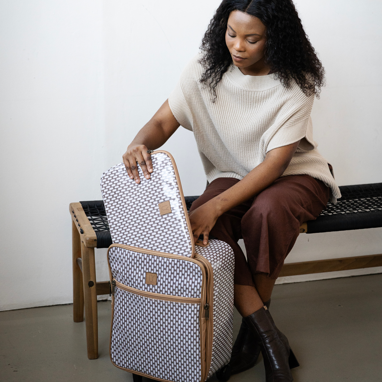 Cabin Overnight Bag - African Tweed White