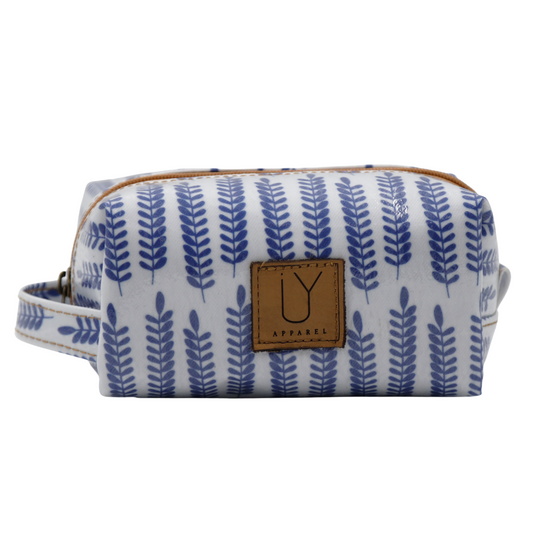 Cosmetic Bag - Leaves Blue