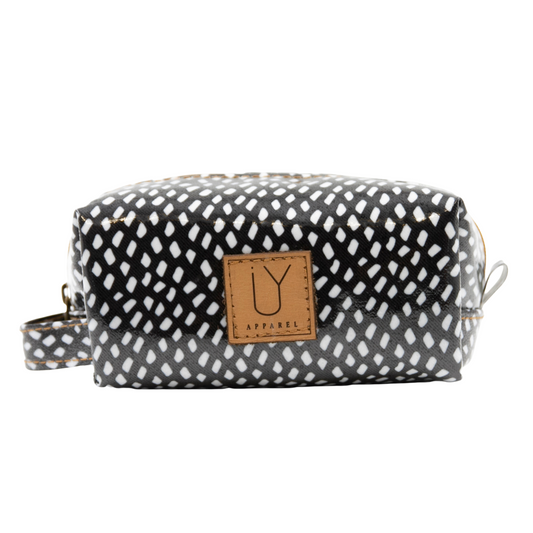 Cosmetic Bag - Scatter White on Black