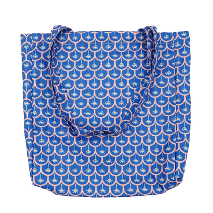 Cotton Tote - Blue Palm