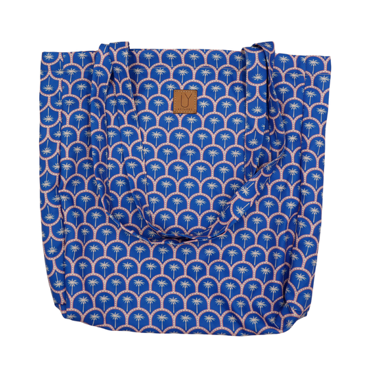 Cotton Tote - Blue Palm