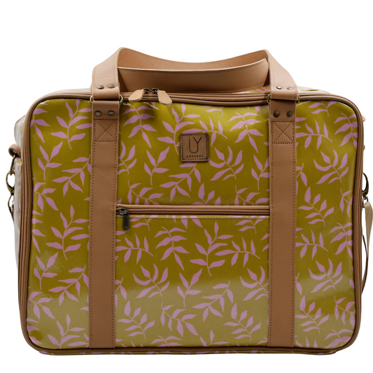 Overnight Bag with Leather Handles - Golden Summer