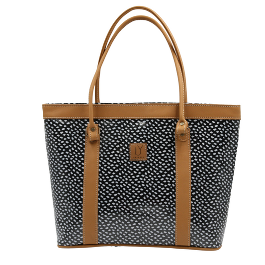 Jozi Tote - Scatter White on Black