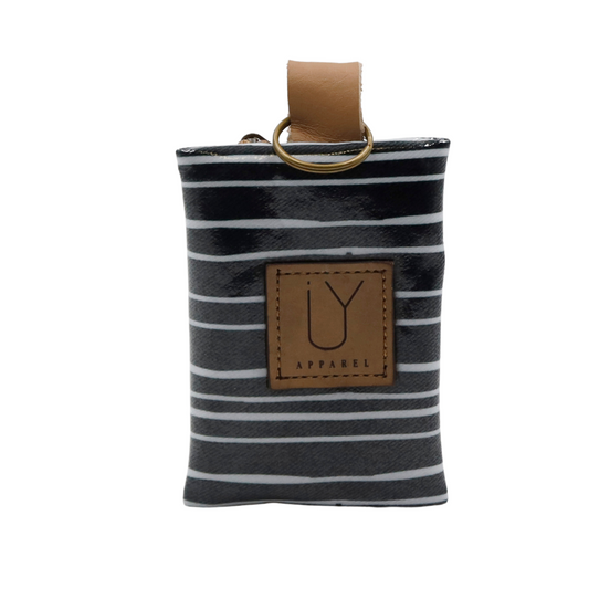 Keyring Pouch - Stripe Black and White