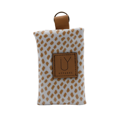 Keyring Pouch - Scatter Gold on White
