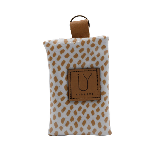 Keyring Pouch - Scatter Gold on White
