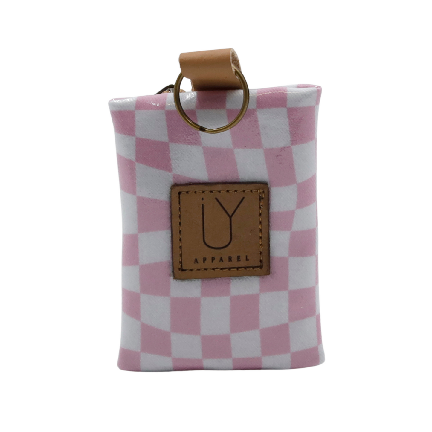 Keyring Pouch - Warped Check Pink