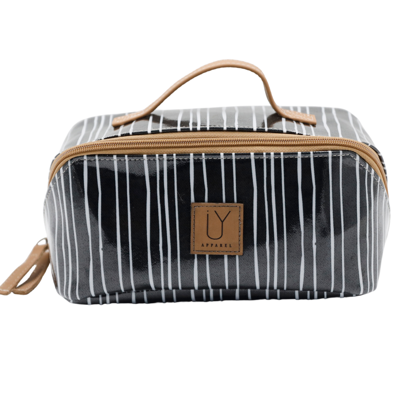 Large Cosmetic Bag - Stripe Black and White
