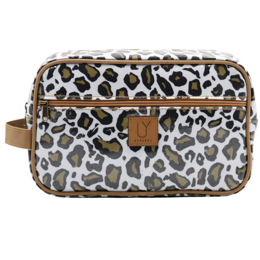 Large Toiletry Bag - Leopard Khaki
