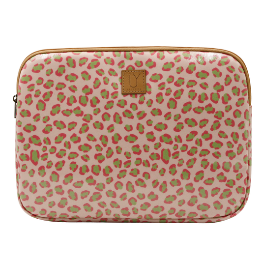 Laptop Sleeve Large - Leopard Pink