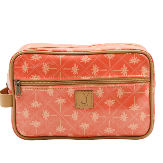 Large Toiletry Bag - Palm Tangerine