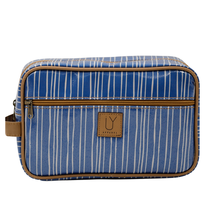 Large Toiletry Bag - Stripe Blue