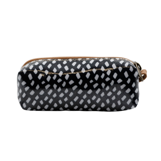 Mini Cosmetic Pouch - Scatter White on Black
