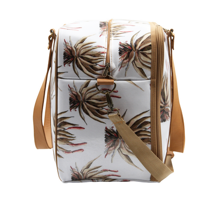 Overnight Bag with Leather Handles - White Aloe