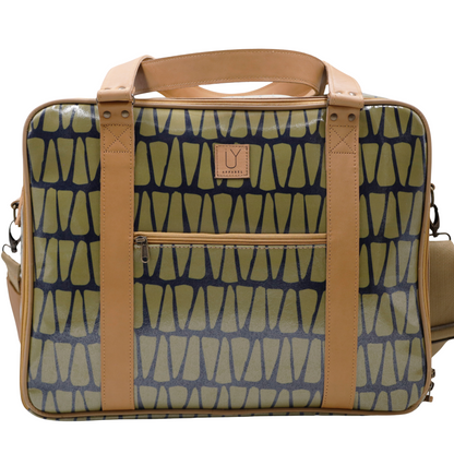 Overnight Bag with Leather Handles - Cracked Earth Khaki