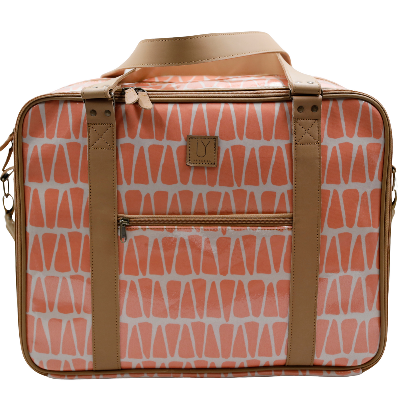 Overnight Bag with Leather Handles - Cracked Earth Coral