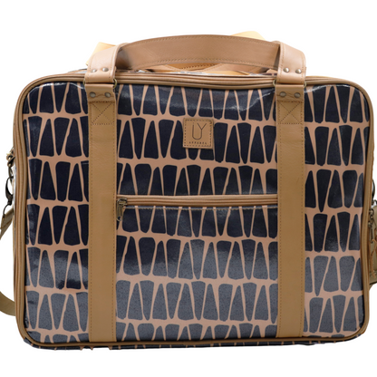 Overnight Bag with Leather Handles - Cracked Earth Sand