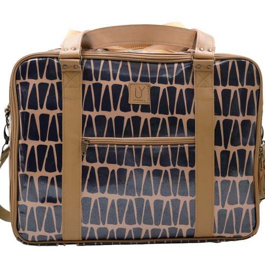 Overnight Bag with Leather Handles - Cracked Earth Sand