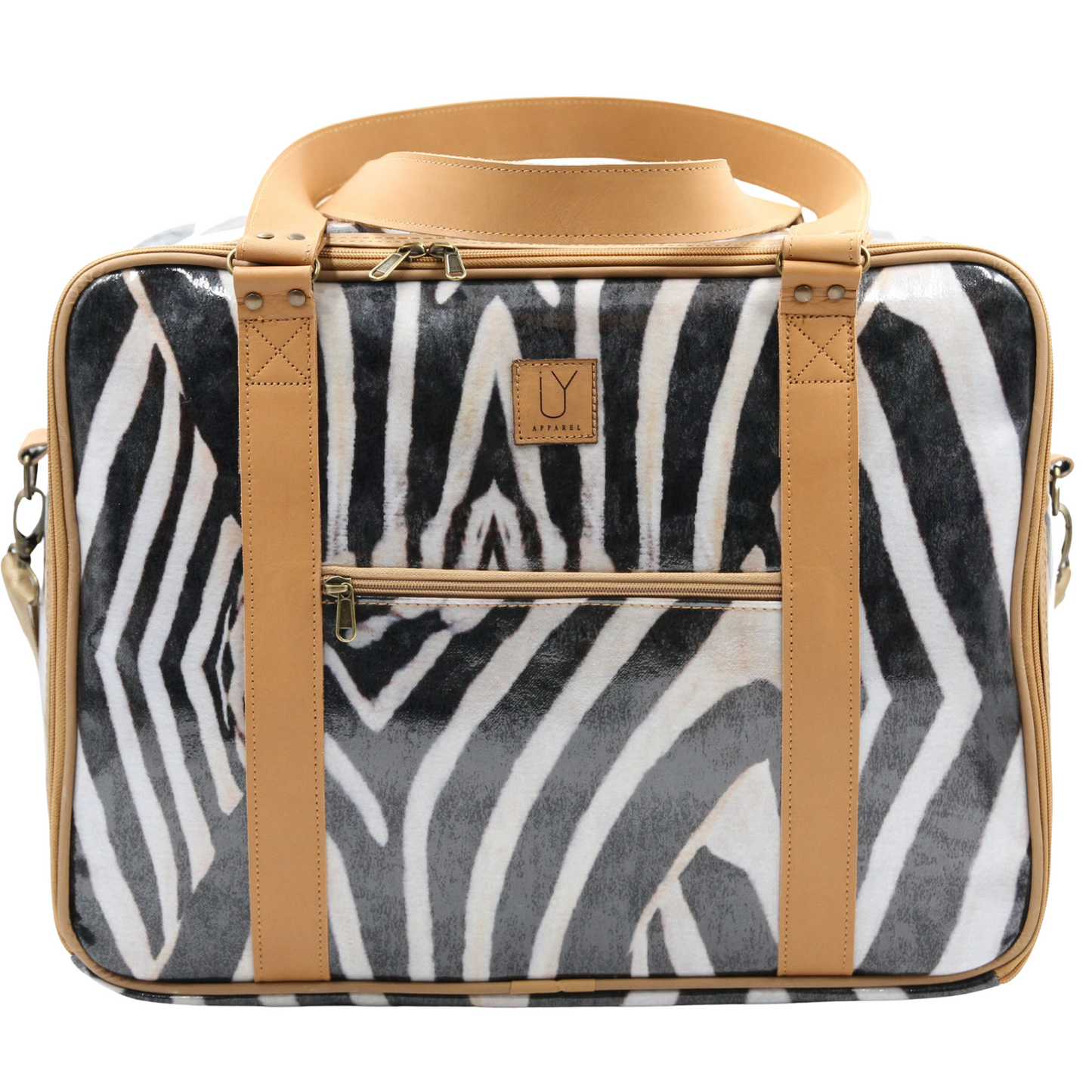 Overnight Bag with Leather Handles - Zebra