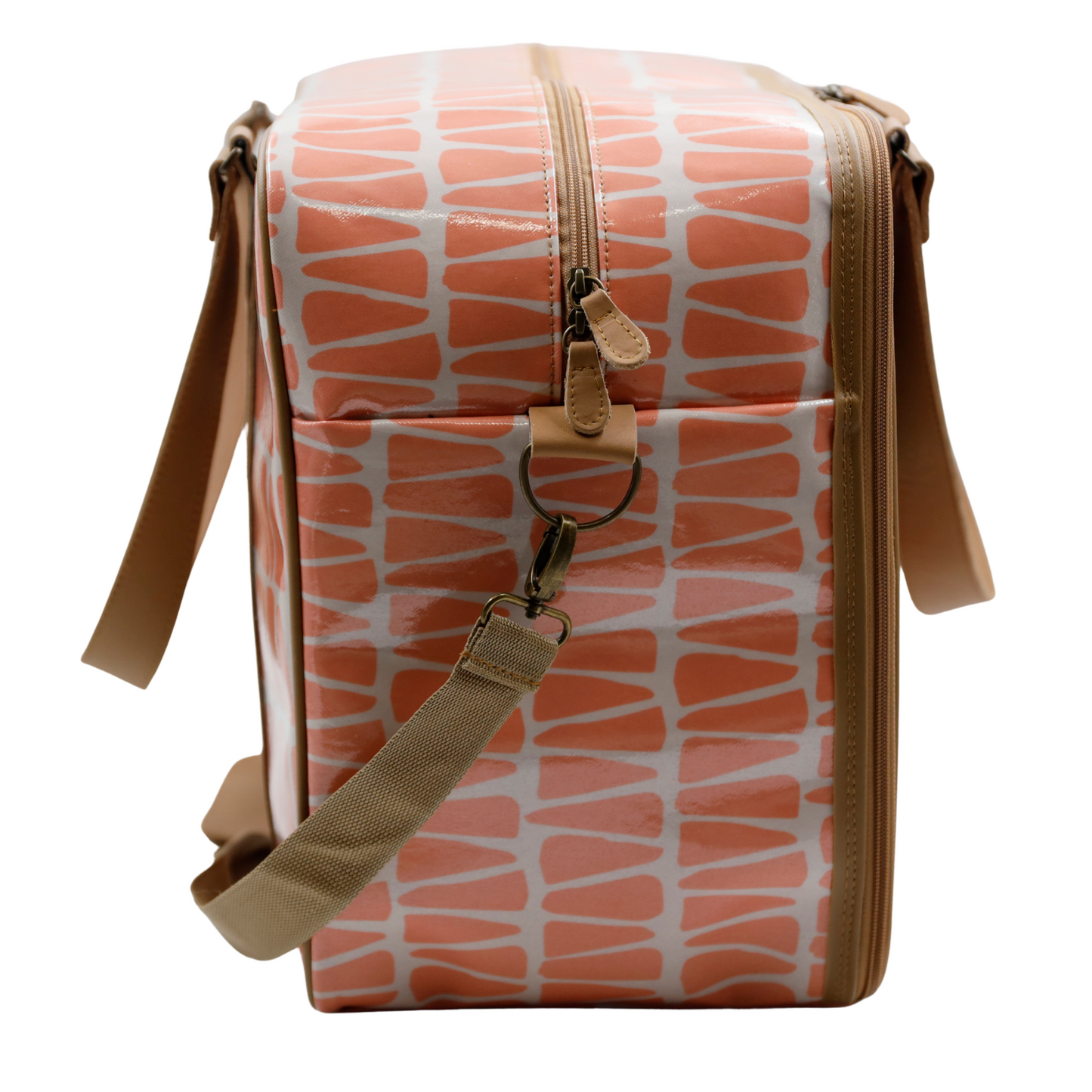 Overnight Bag with Leather Handles - Cracked Earth Coral