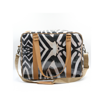 Overnight Bag with Leather Handles - Zebra