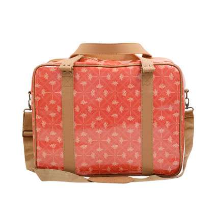 Overnight Bag with Leather Handles - Palm Tangerine