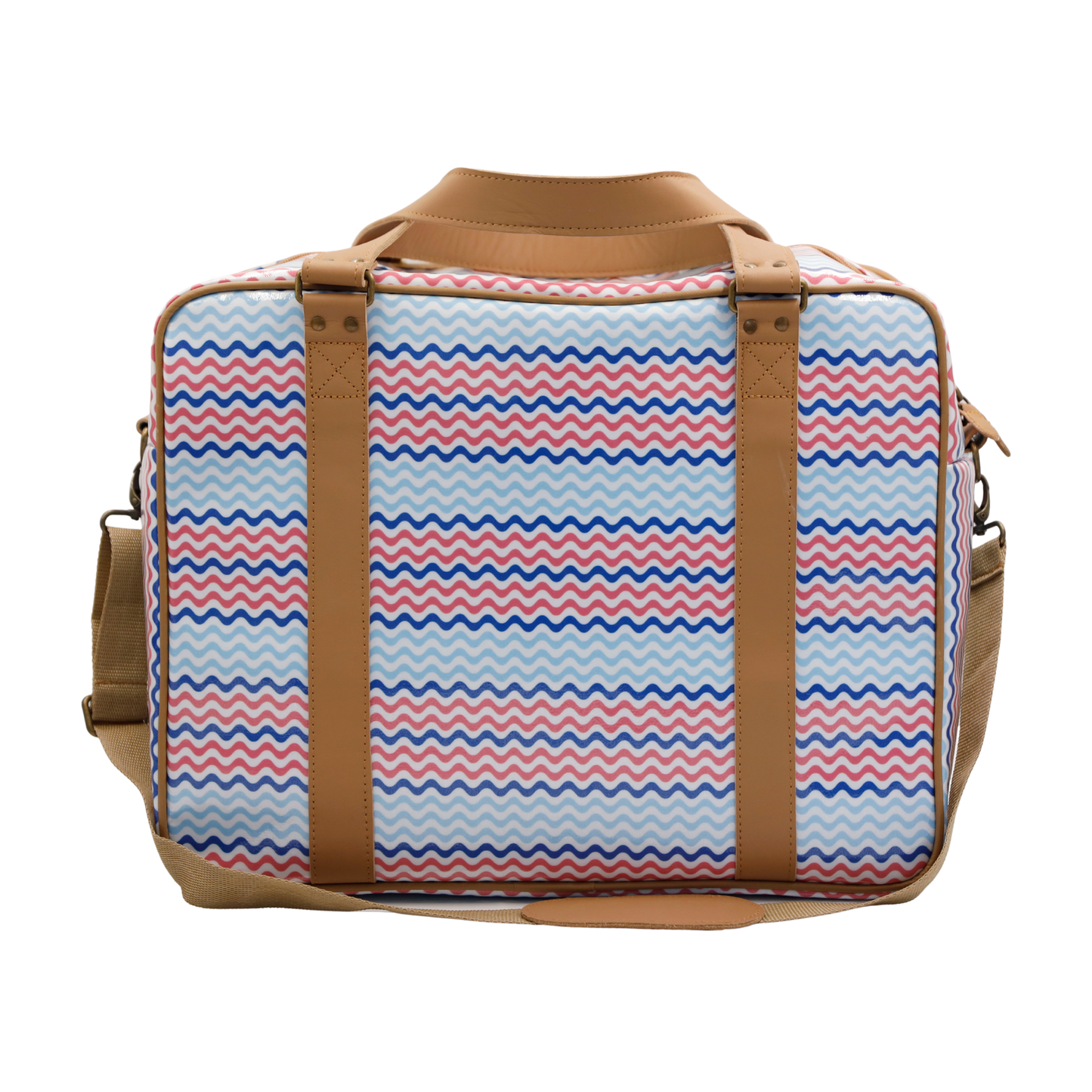 Overnight Bag with Leather Handles - Waves
