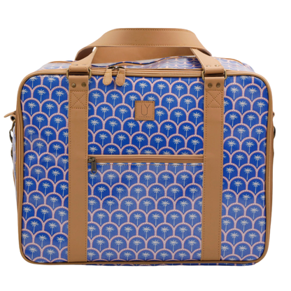 Overnight Bag with Leather Handles - Palm Blue