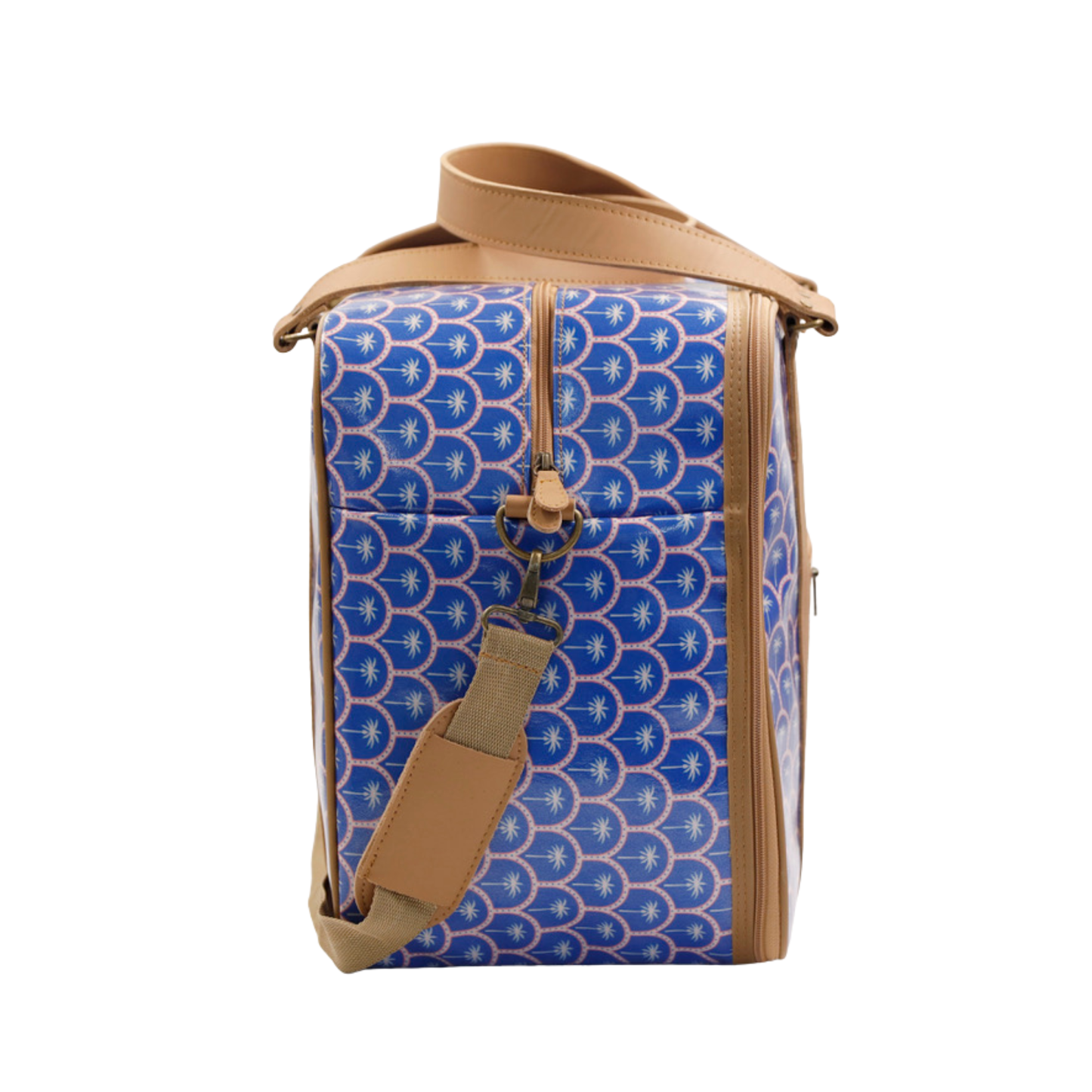 Overnight Bag with Leather Handles - Palm Blue