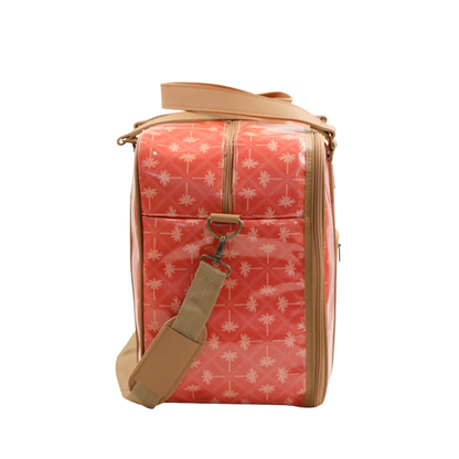 Overnight Bag with Leather Handles - Palm Tangerine
