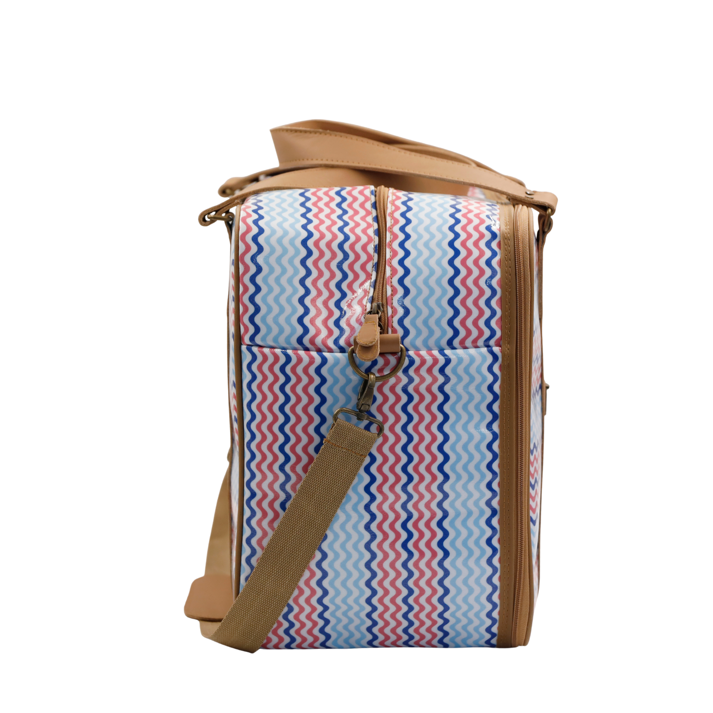 Overnight Bag with Leather Handles - Waves