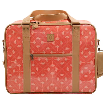 Overnight Bag with Leather Handles - Palm Tangerine