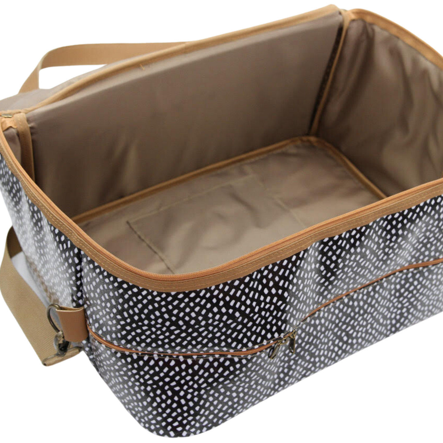 Overnight Bag with Leather Handles - Leopard Khaki