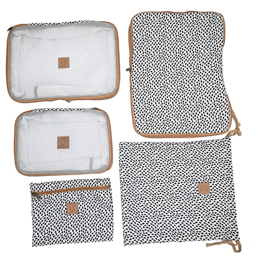 Compression Packing Pod Set - Scatter Black on White