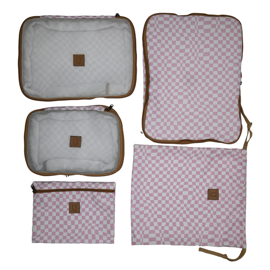 Compression Packing Pod Set - Warped Check Pink